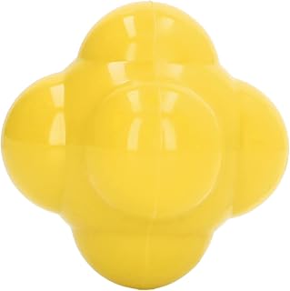 HELEVIA Pelota de Reacción de Goma, Color Brillante, Pelota de Entrenamiento de Reacción Hexagonal para Mejorar la Agilidad de la Coordinación Mano-Ojo (Amarillo)