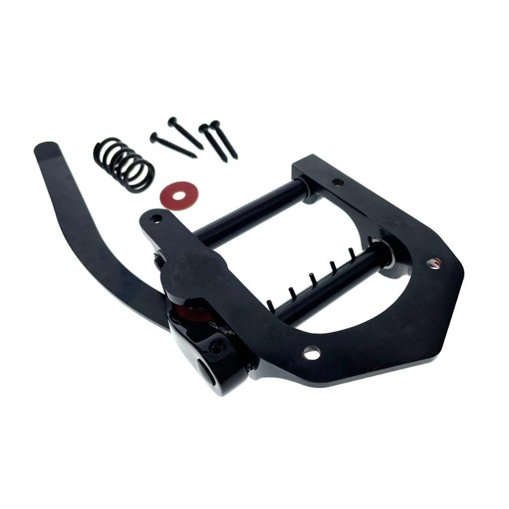 KAISH Gitarre Vibrato Saitenhalter Tremolo Steg Flat Top Body Tremolo Vibrato Bridge für E-Gitarren Schwarz