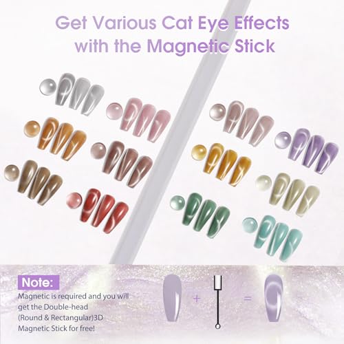 ROSALIND Esmalte de Uñas Gel Cat Eye 12 Colores miniatura 2