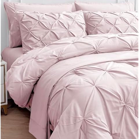 LANE LINEN Pink Comforter Set Queen Cover