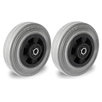 Abrollwerk 2er Set Rad 125 mm Gummi grau spurlos – Ersatzrad mit Rollenlager & Achszubehör M10 – Bodenschonende Transportrollen für Rollwagen & Möbel – PAK 3 Qualität – 2 Stück