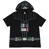STAR WARS Darth Vader Mens Hooded Matching Family Cosplay T-Shirt Black X-Large