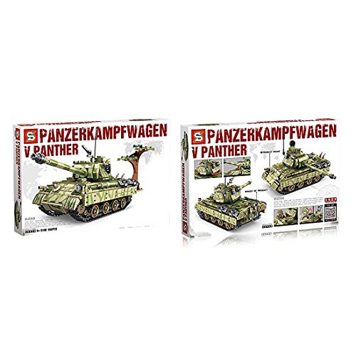 ZRY Panzer Modellbausatz, 858 Teile des WW2 Medium Panther Panzer Nr. 5 Erwachsene Hauptkampfpanzer Bausteine Kompatibel… – Bild 5