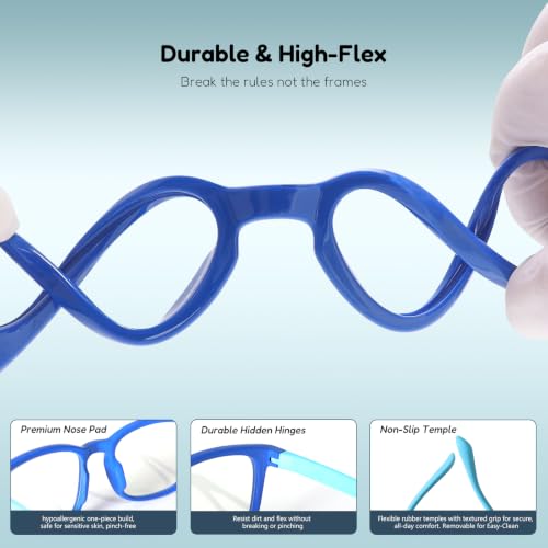 Image of EYEBUDDY Blue Light Glasses for Kids Boys Girls,Computer Gaming Bluelight Glasses,Fake Glasses for Ages 2-12