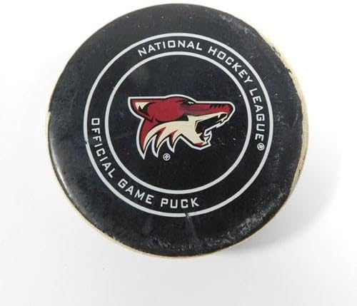 2018 Arizona Coyotes vs. Vancouver Canucks Game Used Puck 10-25-18 AA0028646 - NHL Unsigned Game Used Pucks