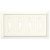 Brainerd 126361 Beadboard Quad Toggle Switch Wall Plate / Switch Plate / Cover