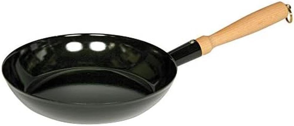 Riess Padella Classica Nera Rotonda Con Manico In Legno, Diametro 24 Cm, Colore Nero-image