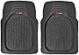 Motor Trend -2 Piece Front Car Floor Mats- Black FlexTough Contour Liners-Deep Dish Heavy Duty Rubber Floor Mats for Car SUV Truck & Van-All Weather Protection, Universal Trim to Fit