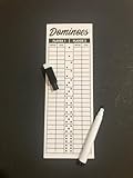 PRK 14 Reusable Double Six Dominoes Game Score Pad with Pen, 8x2.7 Inches so u can Focus on The Game, not on Keeping Score!