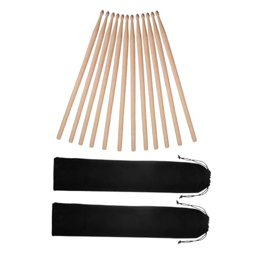 Toyvian 2 juegos de baquetas de madera de arce 5A, 3 pares por juego, con bolsa de terciopelo negro para adultos y principiantes, accesorios para instrumentos de percusión miniatura 1