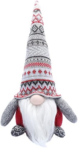 Handmade Christmas Gnome Decoration Swedish Tomte Santa Figurines (Red)