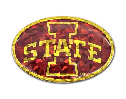 Elektroplate Officially Licensed Iowa State Cardinal & Gold Reflective Decal | Premium 3D Doming All Weather Decal for Car, Water Bottle, Laptop, Window, Cooler, Toolbox, Phone | Made in The USA