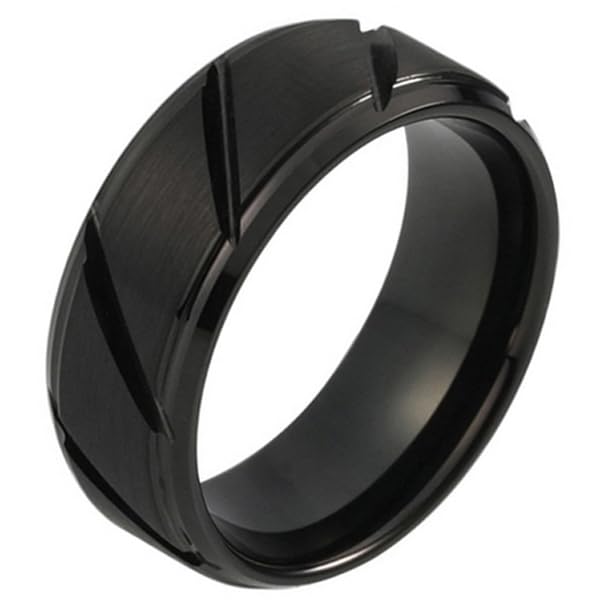 Bague en tungstène pour hommes anneau large noir alliance originale