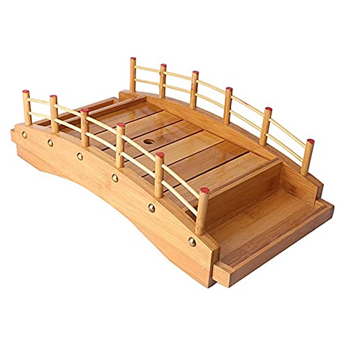 Assiette à sushis Arch Bridge, Plateau de Service pour Sashimi, pour Restaurant ou Maison, en Bambou, 53 x 24 x 13 cm