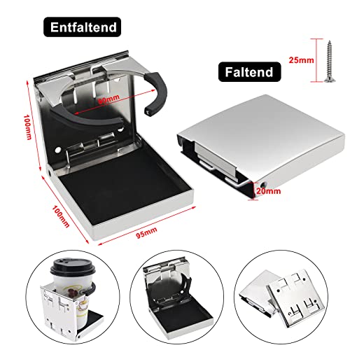 CT-CARID Porte-gobelet pliable en métal universel et ajustable pour bateau, voiture, camion - Image 3