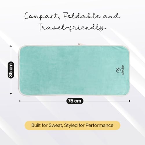 Image of Wiselife Gym Towel Quick Dry Microfiber Workout Towel for Men & Women Super Absorbent, Lightweight & Soft Sweat Ideal for Gym, Fitness, Travel & Sports - 100% Microfiber Sea Green
