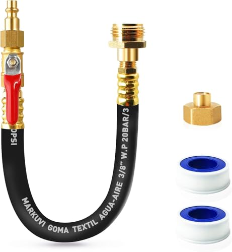 RV Camper Winterizing Kit 16 Sprinkler Winterization Kit with Shut Off Valve 3/4 RV Water Blowout Adapter Air Compressor Quick Connect for Winterize Ship Motorhome Boat Camper Travel Trailer