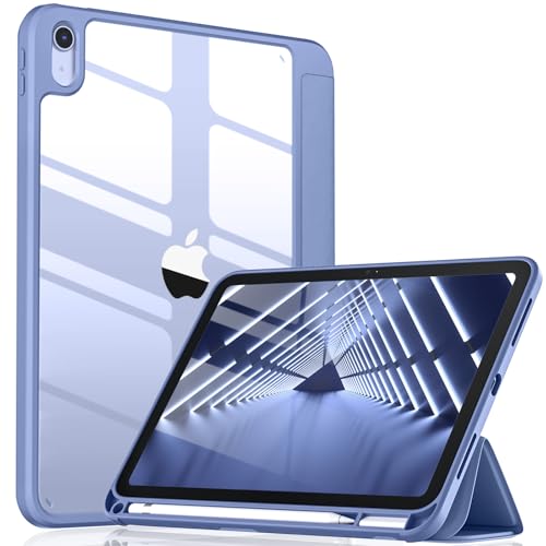 Image of Wenlaty Compatible with iPad (A16) 11th Generation Case 11 Inch 2025, for iPad 10th Generation Case 10.9 Inch 2022 with Pencil Holder, Trifold Stand Protective Clear Back, Auto Wake /Sleep, BluePurple
