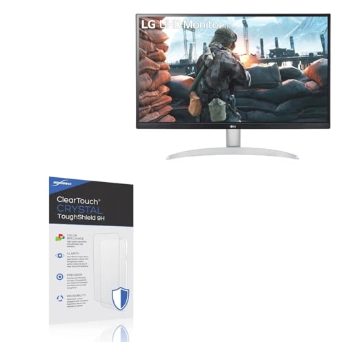 BoxWave Screen Protector Compatible with LG 27 Monitor (27UP600) - ClearTouch Crystal ToughShield 9H (2-Pack), Clear 9H Tough Flexible Film Screen Protector