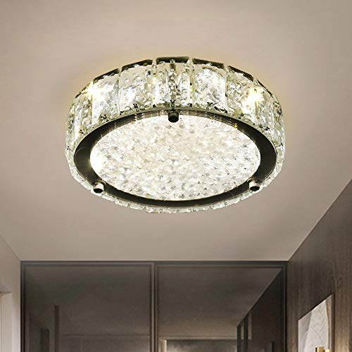 Nowoczesna, prosta, wbudowana lampa sufitowa LED, okrągła, ze stali nierdzewnej, kreatywna, z przezroczystym szklanym kloszem w kolorze białym.