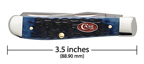 Image of Case WR XX Pocket Knife Navy Blue Jigged Bone Mini Trapper Item #7321 - (6207 SS) - Length Closed: 3 1 /2 Inches