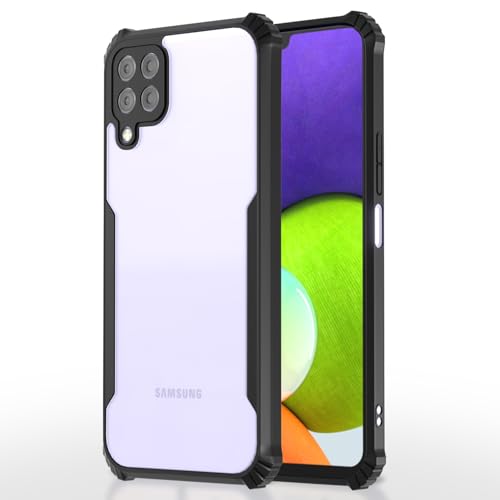 Image of Pikkme Samsung Galaxy A22 4G Back Cover Shockproof Bumper Clear Transparent Case for Samsung Galaxy A22 4G (Black)