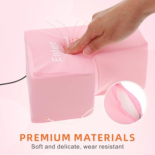 Image of jojofuny Giant Enter Button - Oversized USB Big Enter Key, Stress Relief Punching Pillow, Desktop Punching Bag Stress Relief, Comfortable Desktop Pillow, Anti-Stress Punch Bag, 5.5x7.8x4 inch