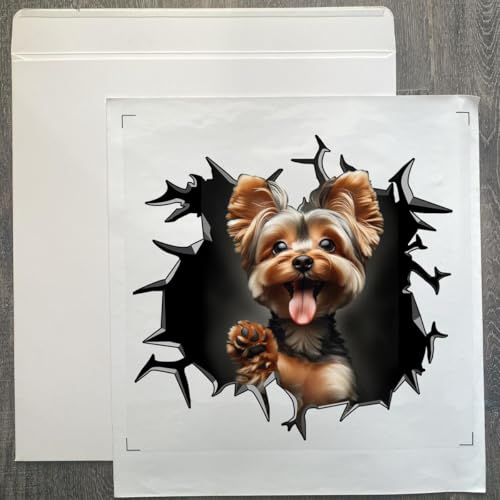 Image of Cute Dog Stickers for Car Window Decals Waterproof Funny Sticker (Yorkie Stickers)