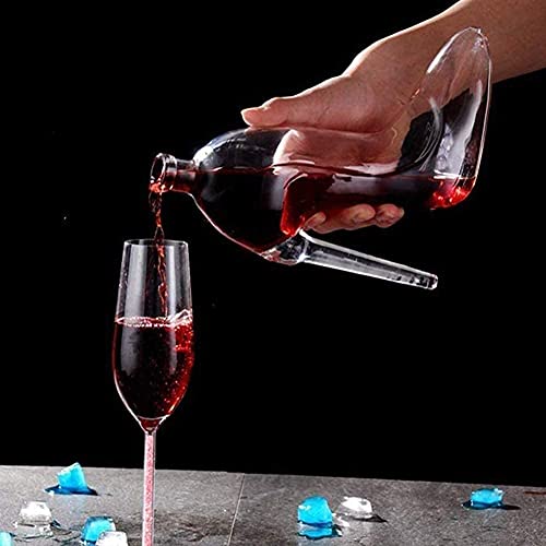 Karafset Herbruikbare Karaffen 750 Ml Hoge Hakken Vorm Handgeblazen Wijnkaraf Kristalglas Decanteerbeluchter Geweldig… - Afbeelding 6