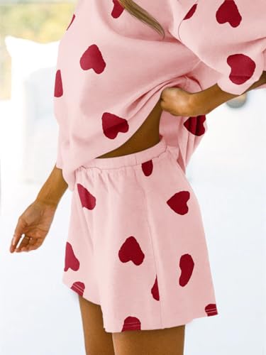 Image of Tankaneo Womens Pajama Sets 3 /4 Sleeve Oversized Tops & Loose Fit Shorts Lounge Set with Pockets Loungewear