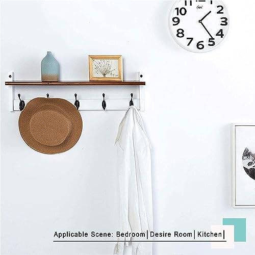 LYGXWJFC Perchero de Pared con Estante y Soporte para Llaves, Organizador de Entrada para Correo y artículos Esenciales, 6 Ganchos incluidos