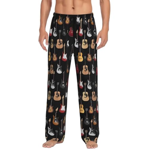Carlonge Guitars Men's Pajama Pants Sleepwear Lounge Pj Bottoms
