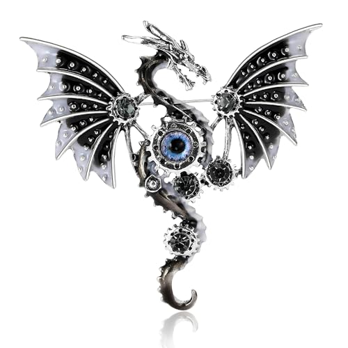 Image of WAKYME Dragon Brooch for Men Suit Lapel Enamel Pins for Suits Fashion Accessories Shirt Clip