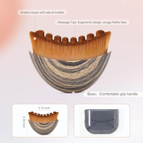 Image of ALINCOLN Lymphatic Contour Face Brush | Gua Sha for Face, De-Puffing, Jawline Shaper & Skin Firming | Soft Bristle Lymphatic Drainage Massager and Face Massage Tool for Daily Skincare