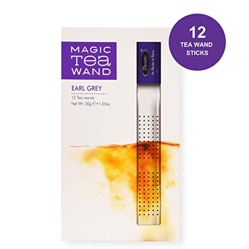Image of Premiers Earl Grey Flavoured Tea, Citrus-Infused Black, Magic Tea Wands (Stick Infuser), 12 Wands, 30 g, Suitable for Hot or Iced Brewing, White Box