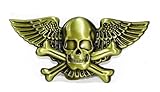 GURANSE Copper Winged Skull Evil Angel Belt Buckle Cowboy Western Style Clothing Accessories