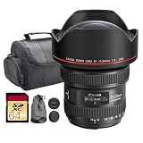 Canon EF 11-24mm f/4L USM Lens | L-Series Ultra-Wide Angle Zoom with Constant f/4 Aperture & Advanced Optics | For Architecture, Interiors & Landscape Photography (9520B002) + Shoulder Bag + 64GB Card