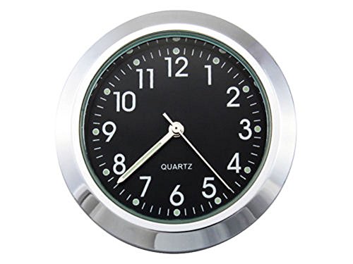 PerfecTech Motorbike Motorcycle 7/8" 1" Handlebar Watch Chrome Black Dial Clock for Harley Davidson Cruiser