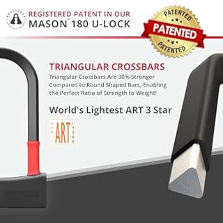 SeatyLock Mason Bike U Lock - Patented Heavy Duty Anti Theft Sold Secure Diamond Rated Bike ULock - High Security Bicycle Lock with Key for Electric and City Bikes (18CM)