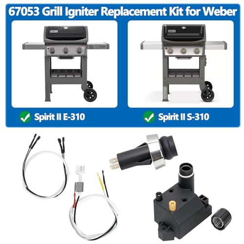 Image of SafBbcue 67053 Grill Igniter Replacement Kit for Weber Spirit II E310, S310 & Spirit 2 GS4 Grills (2017 and Newer Models) - Compatible with Weber Spirit II GS4 310 Series Grill Parts