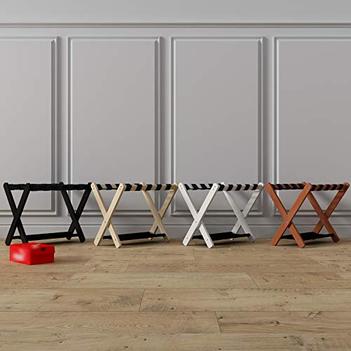Support de rangement pour bagages blanc pliable et compact