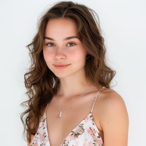 SBLING Platinum-Plated or 18K Gold Plated Cubic Zirconia Pendant Necklace for Women4