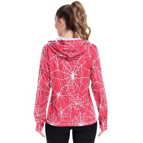 Gradient Purple Athletic Shirts Women Upf 50+ Running Hoodie Women S-XXL Zip Up Workout Jacket, Violet dégradé 39, X-Large – Image 4