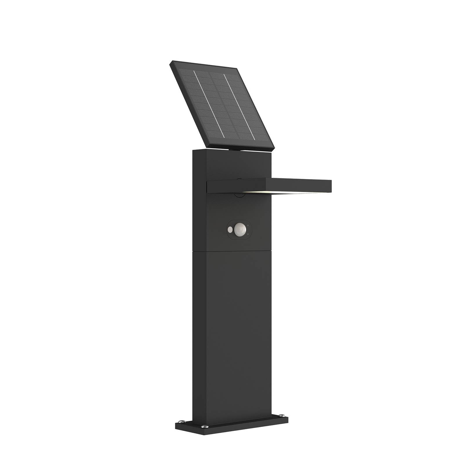 Lucande LED Solarleuchten Silvan mit Bewegungsmelder (spritzwassergeschützt (Modern) in Schwarz aus Aluminium (1 flammig,) - Solarlampe Solarleuchte Garten