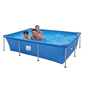 Wehncke Stalen Frame Zwembad 258x179x66 cm Blauw.