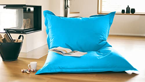 Kinzler S-10137/41 XXL Riesensitzsack, 140×180 cm, neue Styroporkügelchen, Sitzsack Outdoor Indoor,  in vielen verschiedenen Farben, mit Innensack, türkis - 4