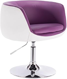 WOLTU Bar Stool Violet+White Bar Chair Breakfast Dining Stool for Kitchen Dressing Stool Counter Stool with Back & Arms Leatherette Exterior/Adjustable Swivel Gas Lift/Steel Base