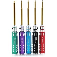 Mini 5pcs Screwdriver Set 0.9mm 1.27mm 1.3mm 1.5mm 2.0mm Multi Hex Driver Hexagon Screwdriver Wrench Tool Kit for Multi-Axis FPV Drone RC Car Quad Helis Repair