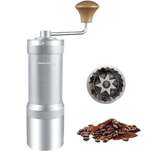 NewlukPro M7 Manual Coffee Grinder,Heptagonal Conical Burr,35g Capacity