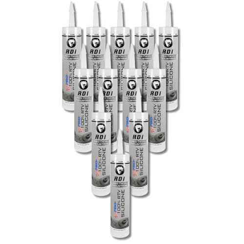 Red Devil 08260I12 RD PRO Industrial Grade RTV 100% Silicone Sealant, 10.1 oz, Clear, 12 Pack